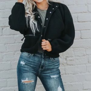 Black snap button jacket